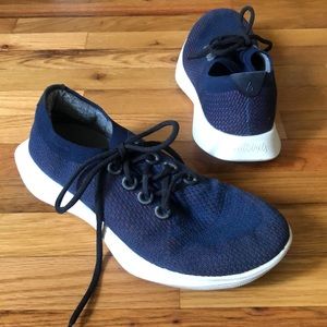 Allbirds 12 Tree Dasher 1 Eucalyptus a Sneaker Running Shoe Navy Blue & Red